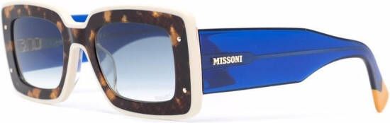 MISSONI EYEWEAR Zonnebril met schildpadschild design Blauw