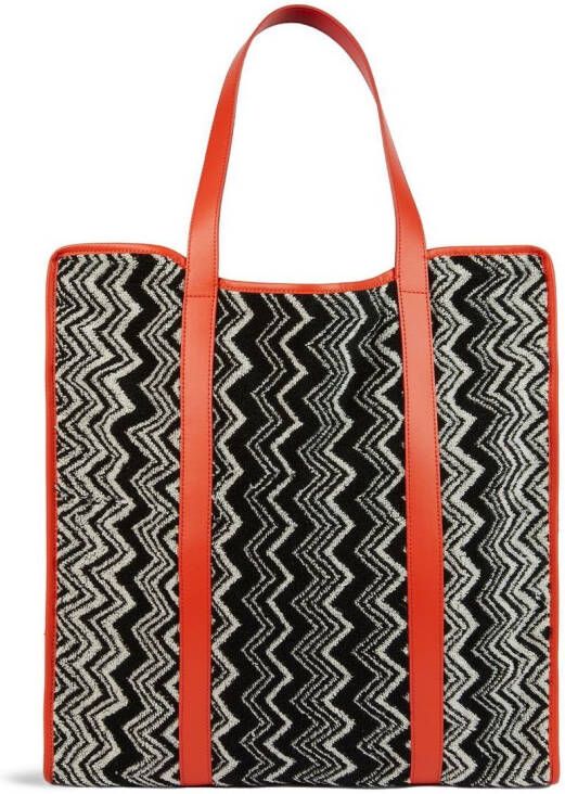 Missoni Home Keith shopper met zigzag-print Zwart
