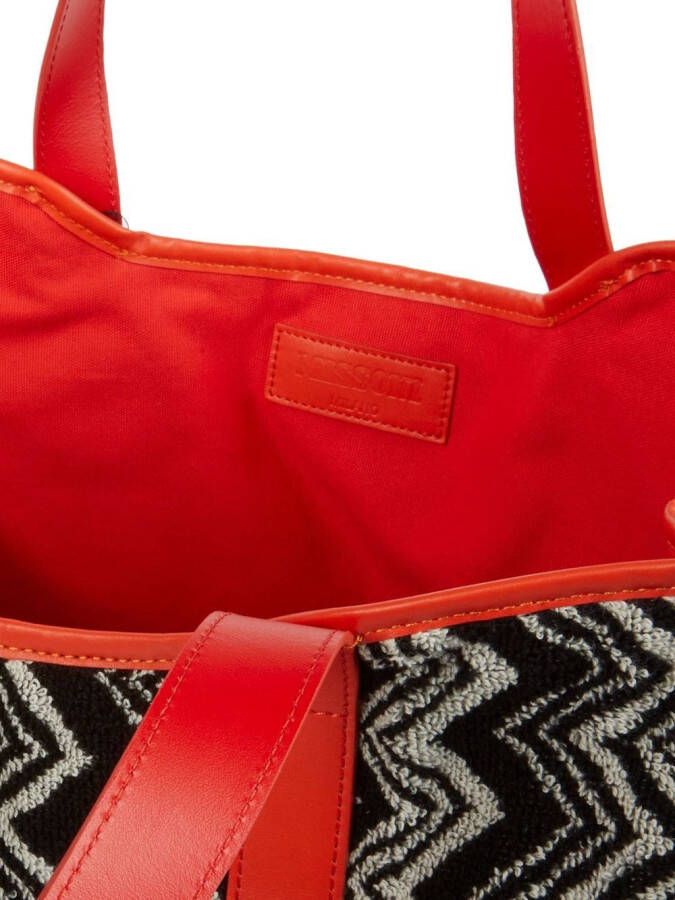 Missoni Home Keith shopper met zigzag-print Zwart