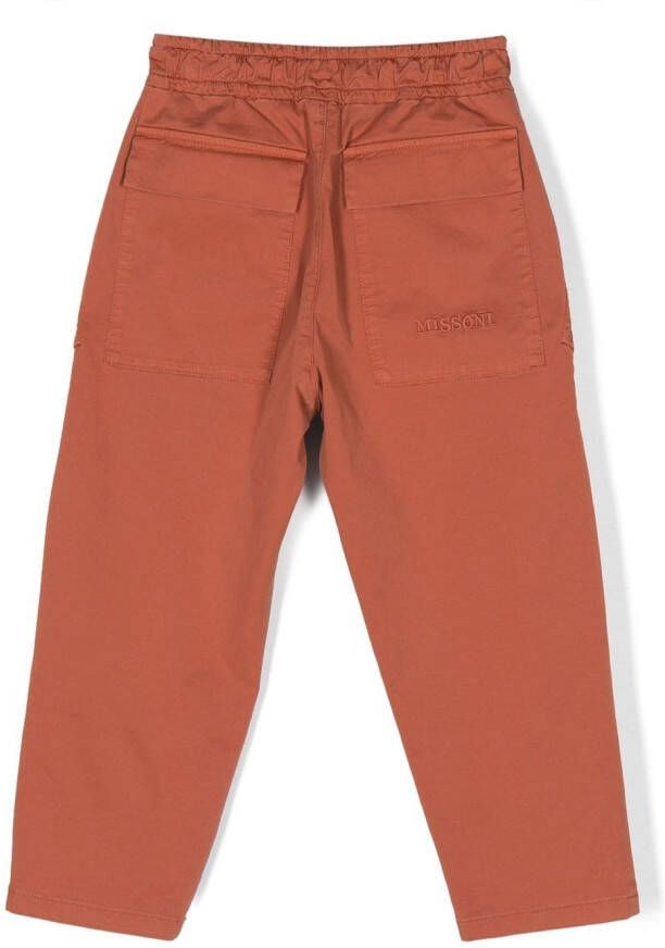 Missoni Kids Broek met trekkoordtaille Bruin