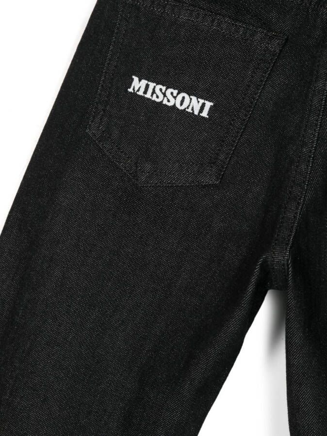 Missoni Kids Jeans met geborduurd logo Blauw