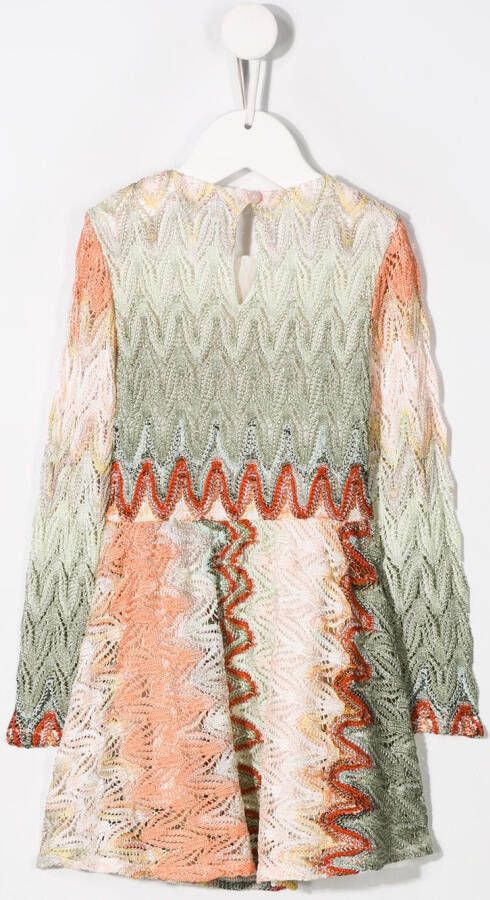 Missoni Kids Jurk met gedraaid patroon Beige