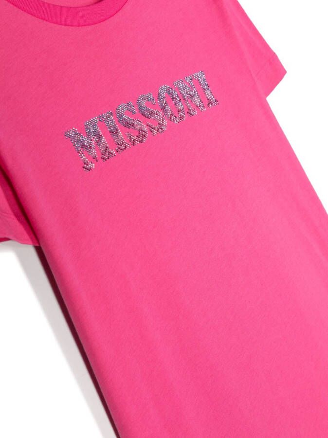 Missoni Kids T-shirt met geborduurd logo Roze