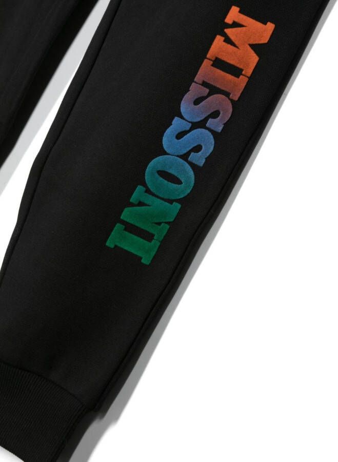 Missoni Kids Trainingsbroek met logo-reliëf Zwart