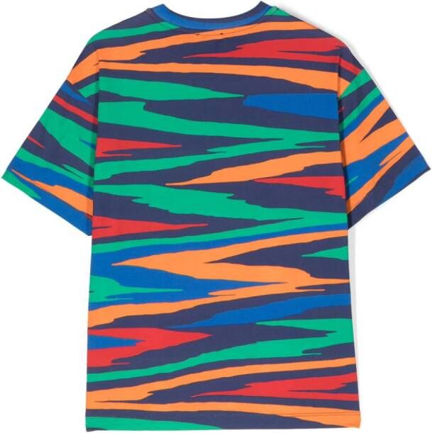 Missoni Kids T-shirt met zigzag patroon Blauw