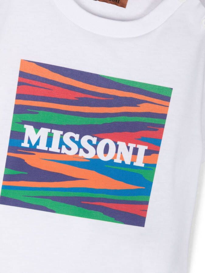 Missoni Kids T-shirt met logo-print Wit
