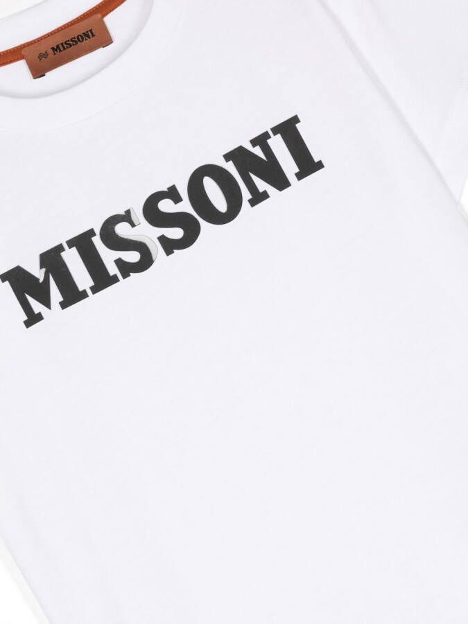 Missoni Kids T-shirt met logoprint Wit