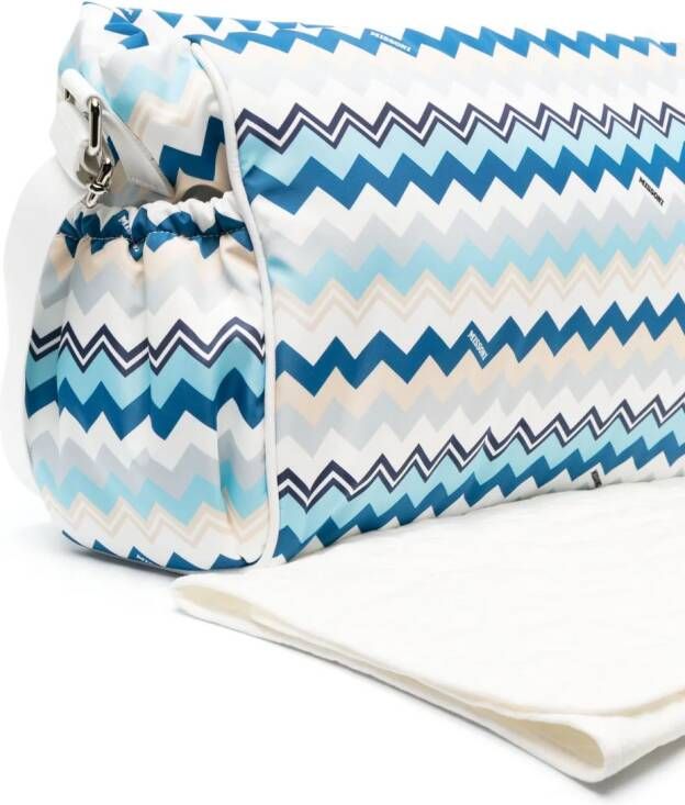 Missoni Kids Luiertas met zigzagprint Wit