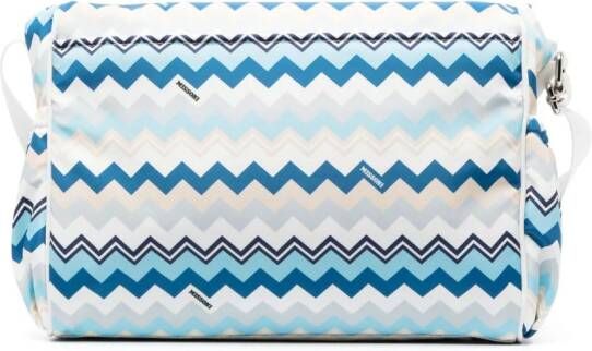 Missoni Kids Luiertas met zigzagprint Wit