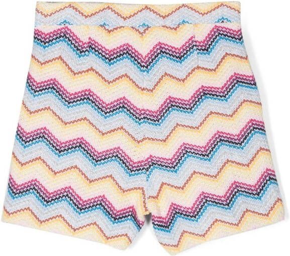 Missoni Kids Shorts met zigzag-patroon Geel