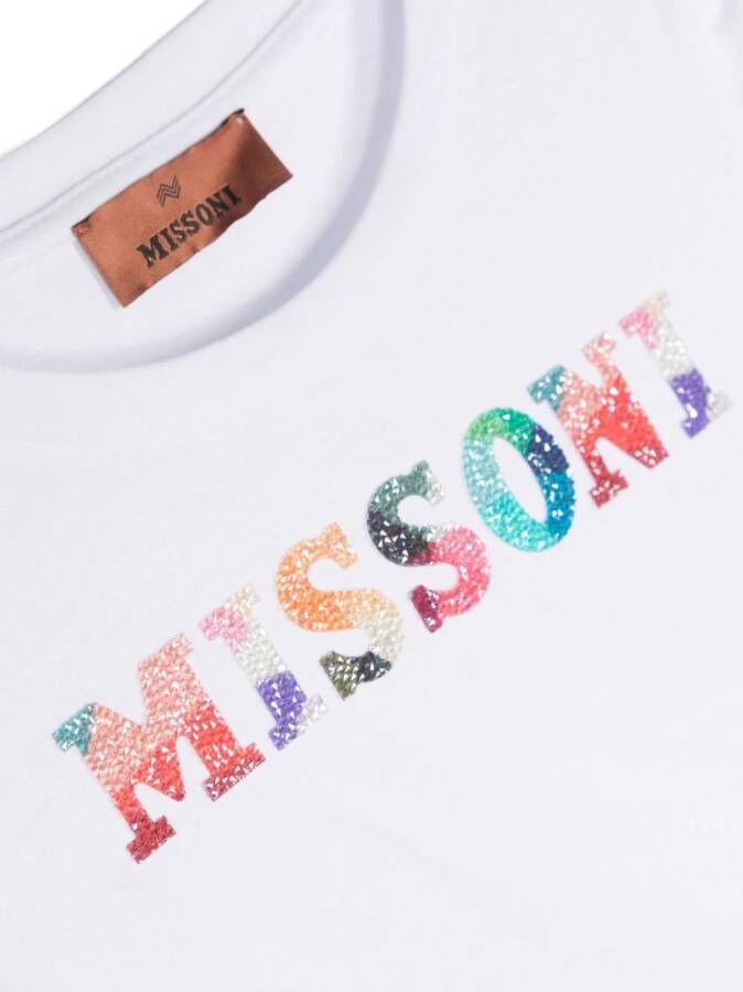 Missoni Kids Sweater met logo-patch Wit