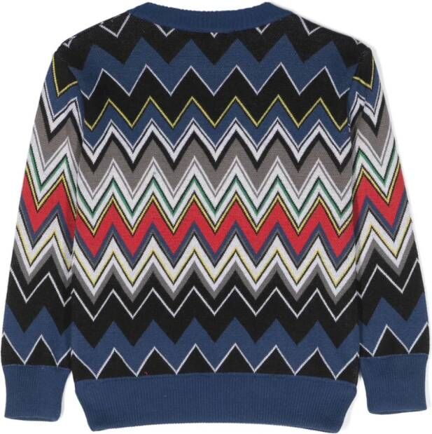 Missoni Kids Sweater met ronde hals Blauw