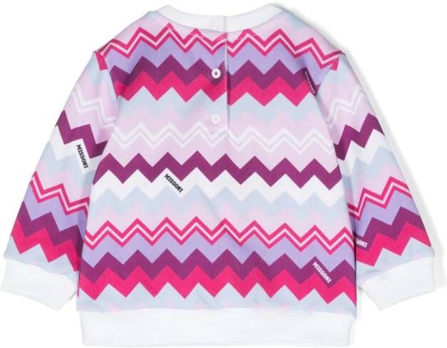 Missoni Kids Sweater met zigzag-print Wit