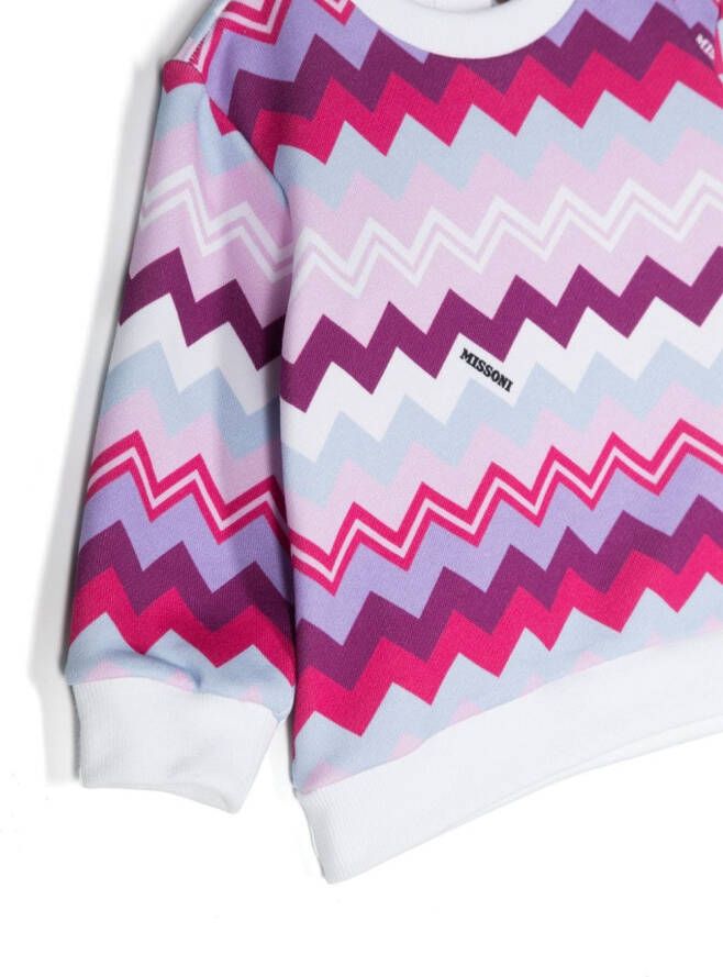 Missoni Kids Sweater met zigzag-print Wit