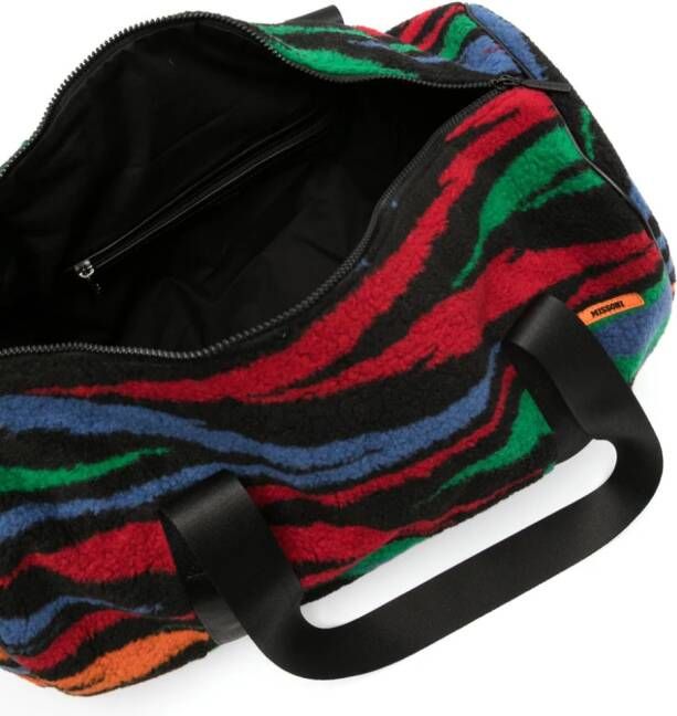 Missoni Kids zebra-pattern fleece-texture changing bag Zwart