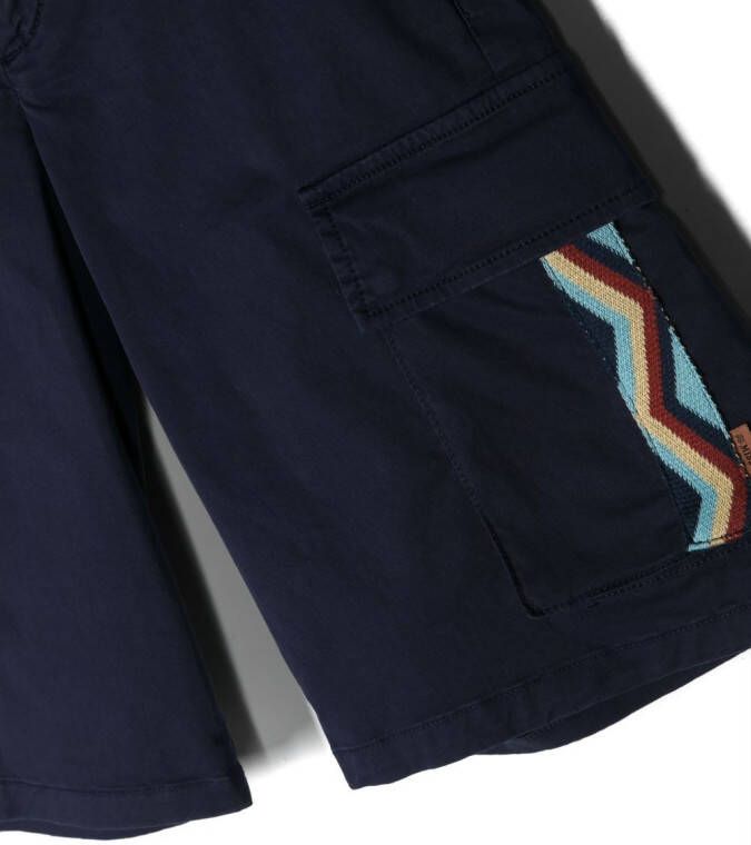 Missoni Kids Shorts met zigzag patroon Blauw