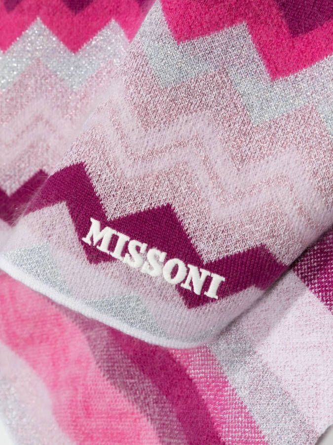 Missoni Kids Sjaal met zigzag patroon Roze