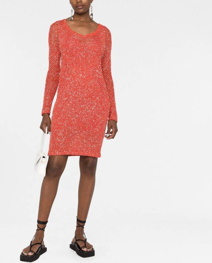 Missoni Mini-jurk met pailletten Oranje