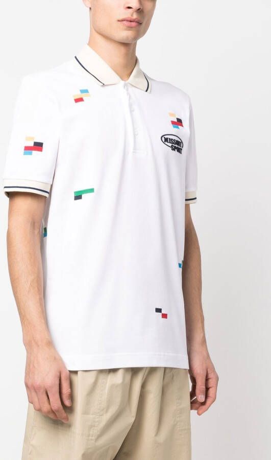 Missoni Poloshirt met geborduurd logo Wit