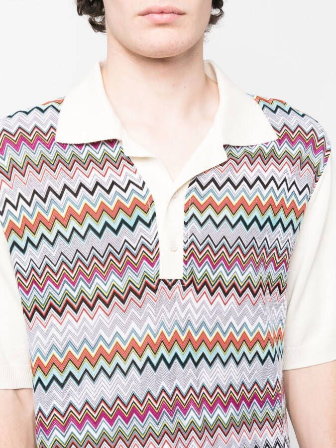 Missoni Poloshirt met zigzag patroon Wit