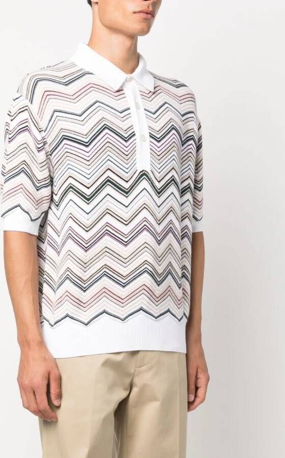 Missoni Poloshirt met zigzag-patroon Wit
