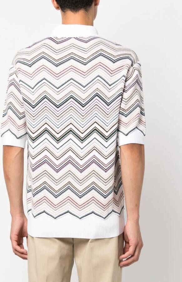 Missoni Poloshirt met zigzag-patroon Wit