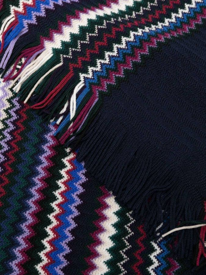 Missoni Sjaal met zigzag patroon Blauw