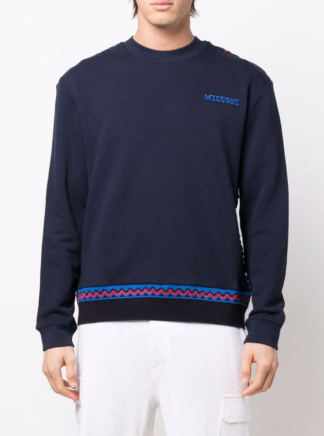 Missoni Sweater met zigzag detail Blauw