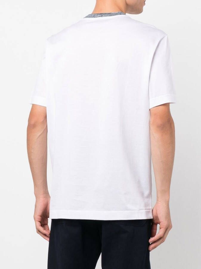 Missoni T-shirt met contrasterende hals Wit
