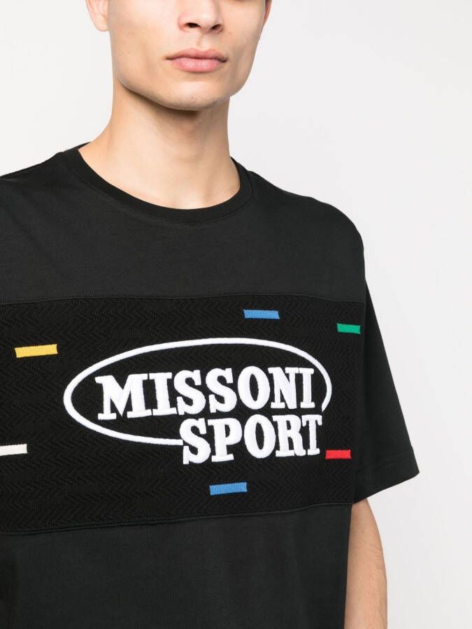 Missoni T-shirt met geborduurd logo Zwart