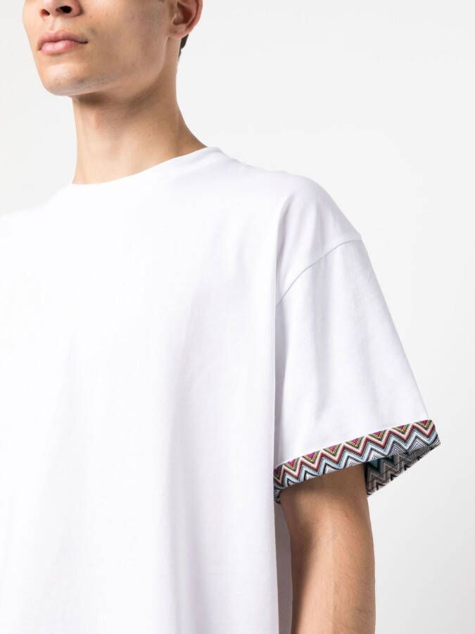 Missoni T-shirt met zigzag afwerking Wit