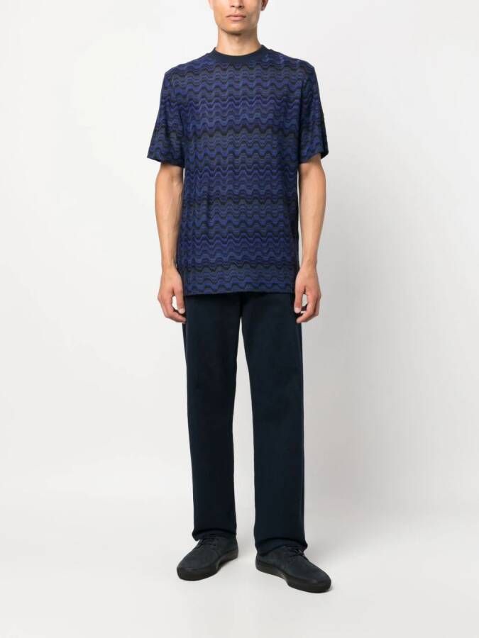Missoni T-shirt met zigzag-patroon Blauw