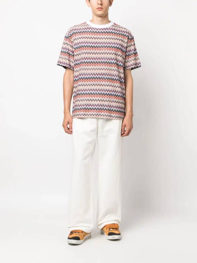 Missoni T-shirt met zigzag-patroon Oranje