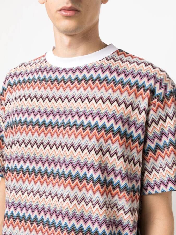 Missoni T-shirt met zigzag-patroon Oranje