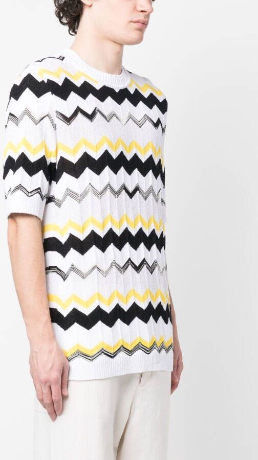Missoni T-shirt met zigzag patroon Wit