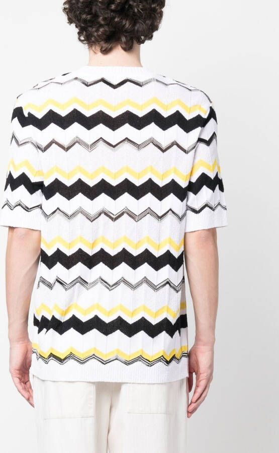 Missoni T-shirt met zigzag patroon Wit