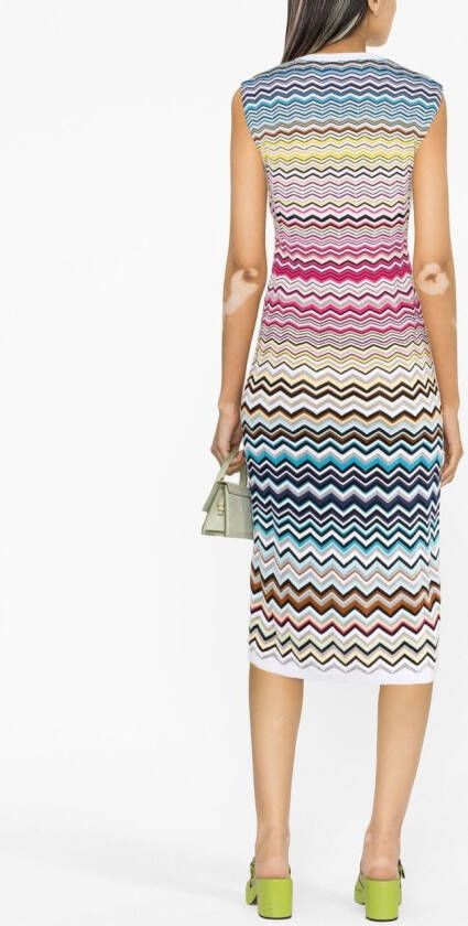 Missoni Midi-jurk met zigzag patroon Wit