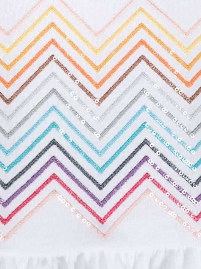 Missoni Kids T-shirt met zigzag-print Wit