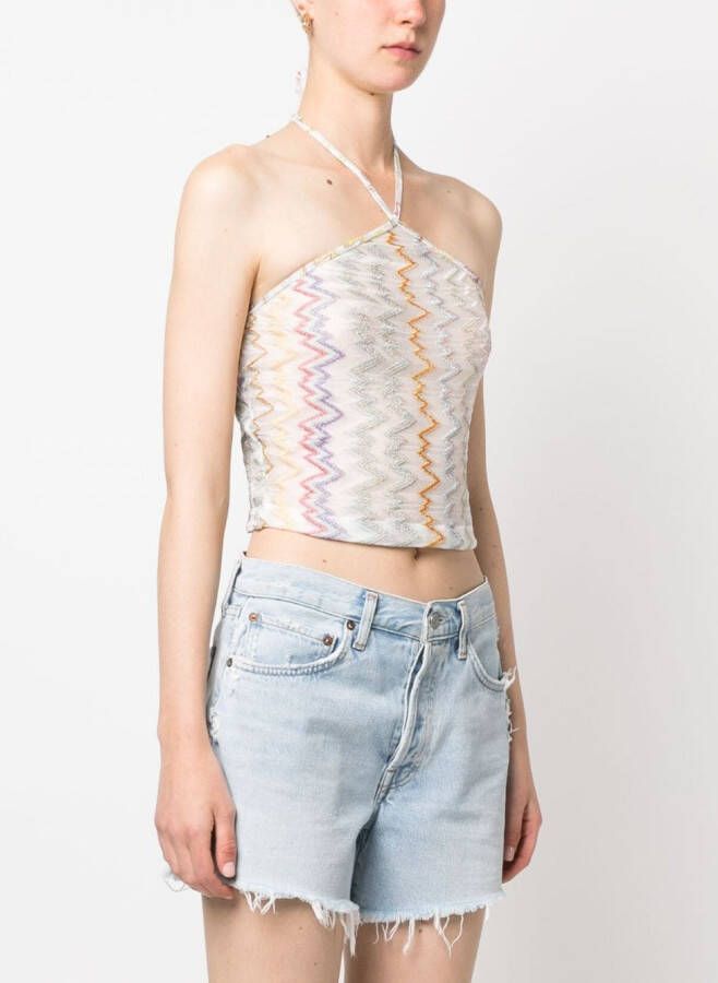 Missoni Halterjurk met zigzag-patroon Wit
