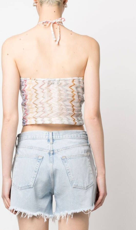 Missoni Halterjurk met zigzag-patroon Wit