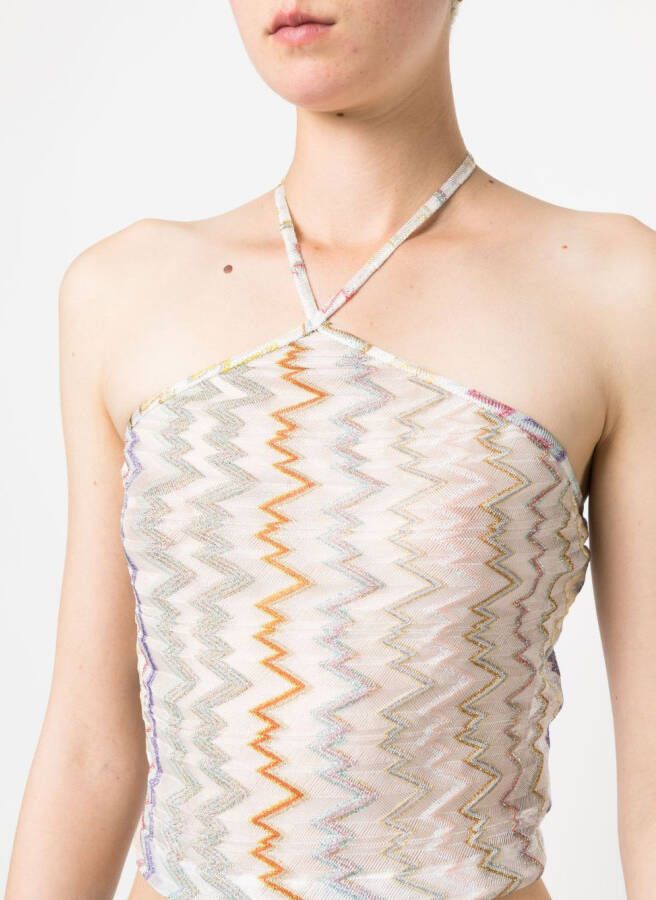 Missoni Halterjurk met zigzag-patroon Wit