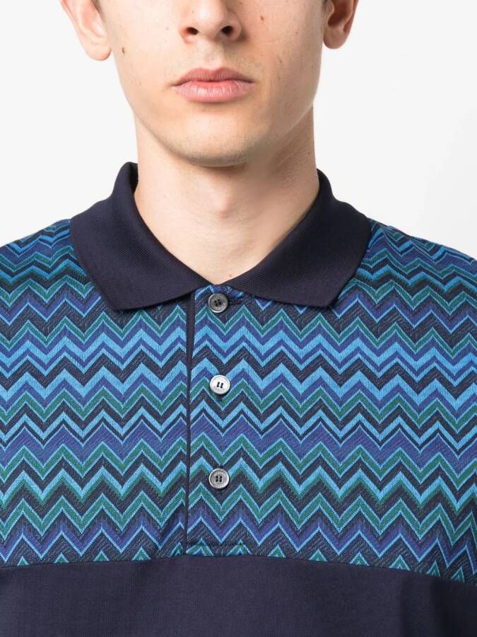 Missoni Poloshirt met zigzagprint Blauw