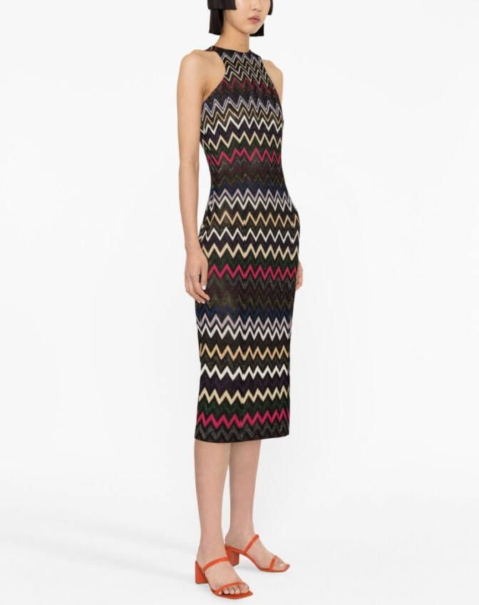 Missoni Midi-jurk met zigzag patroon Zwart