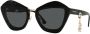 Miu Eyewear Charms zonnebril met geometrisch montuur Zwart - Thumbnail 2