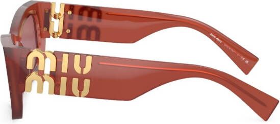 Miu Eyewear Zonnebril met rechthoekig montuur Rood