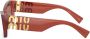 Miu Eyewear Zonnebril met rechthoekig montuur Rood - Thumbnail 3