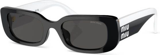 Miu Eyewear Zonnebril met rechthoekig montuur Zwart