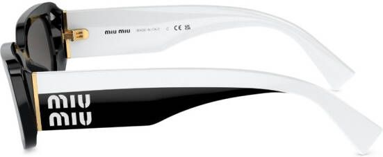 Miu Eyewear Zonnebril met rechthoekig montuur Zwart