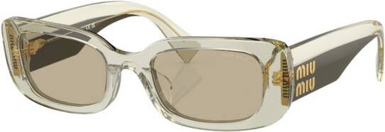 Miu Eyewear Zonnebril met rechthoekig montuur Metallic