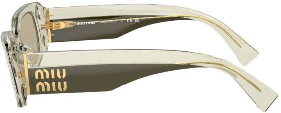 Miu Eyewear Zonnebril met rechthoekig montuur Metallic